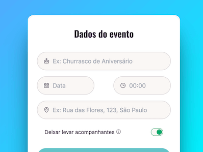 Exemplo de convite online sendo criado